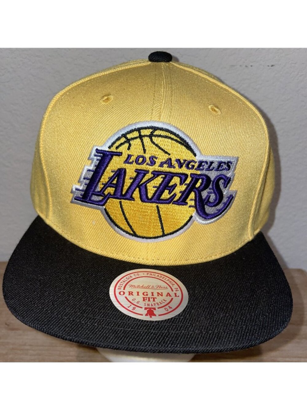 Mitchell & Ness Los Angeles Lakers NBA B6 SnapBack Blk Noir Original Fit Yellow